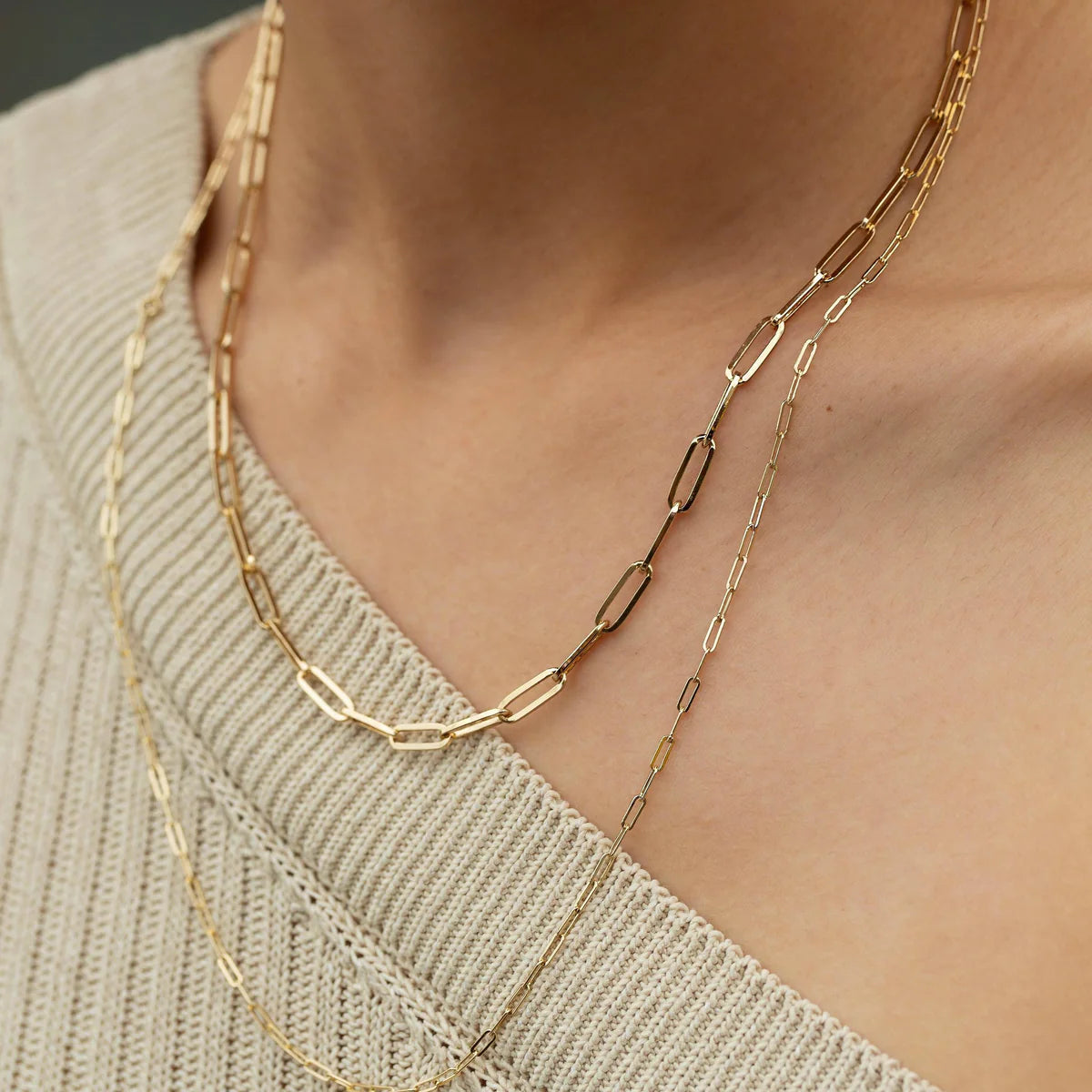 18k Bangkok Gold-Plated Paper Clip Necklace