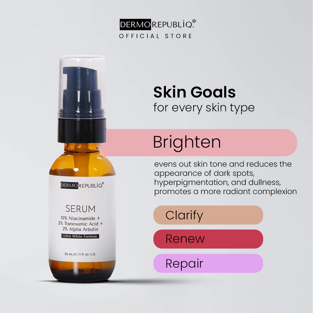 Dermorepubliq 10% Niacinamide + 3% Tranexamic Acid + 2% Alpha Arbutin Ultra White Serum - 30 mL
