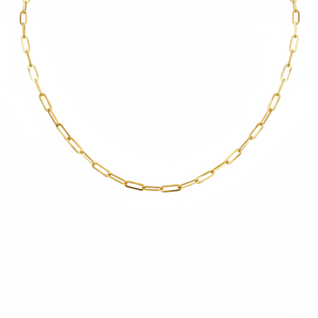 18k Bangkok Gold-Plated Paper Clip Necklace