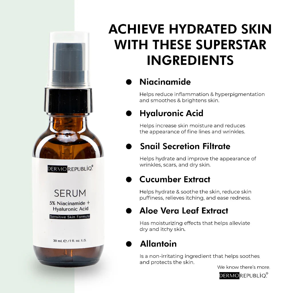 Dermorepubliq 5% Niacinamide + 3% Tranexamic Acid + 2% Alpha Arbutin Ultra White Serum - 30 mL